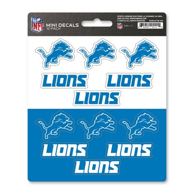 Fan Mats  LLC Detroit Lions Mini Decal 12-pk Blue