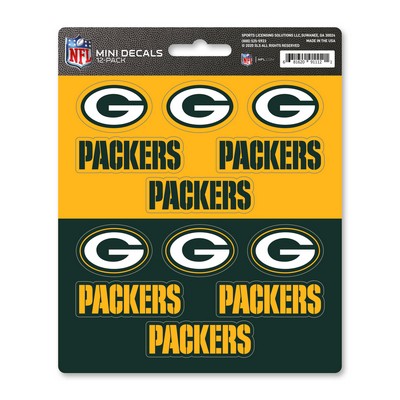 Fan Mats  LLC Green Bay Packers Mini Decal 12-pk Yellow