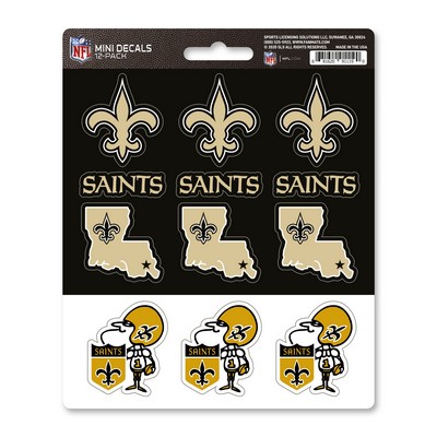 Fan Mats  LLC New Orleans Saints Mini Decal 12-pk Black