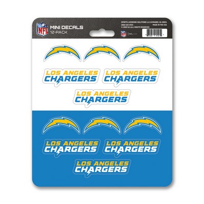 Fan Mats  LLC Los Angeles Chargers Mini Decal 12-pk Blue & Yellow