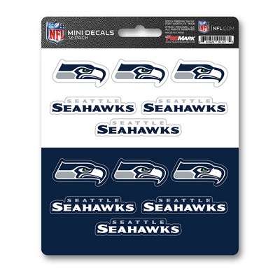 Fan Mats  LLC Seattle Seahawks Mini Decal 12-pk Blue, Gray