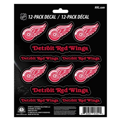 Fan Mats  LLC Detroit Red Wings Mini Decal 12-pk Red