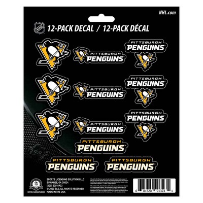 Fan Mats  LLC Pittsburgh Penguins Mini Decal 12-pk Yellow & Black