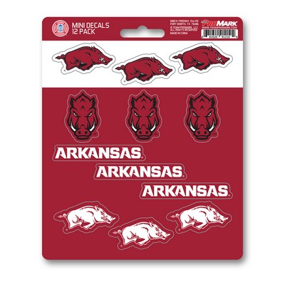 Fan Mats  LLC Arkansas Razorbacks Mini Decal 12-pk Cardinal