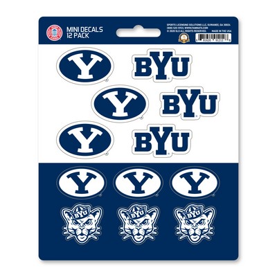 Fan Mats  LLC BYU Cougars Mini Decal 12-pk Blue