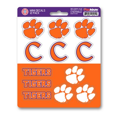 Fan Mats  LLC Clemson Tigers Mini Decal 12-pk Orange & Purple