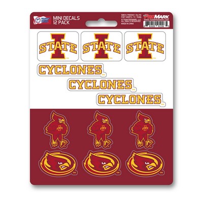 Fan Mats  LLC Iowa State Cyclones Mini Decal 12-pk Red & Yellow