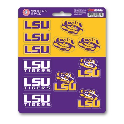 Fan Mats  LLC LSU Tigers Mini Decal 12-pk Purple & Yellow