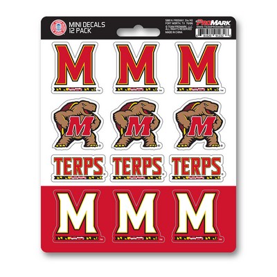 Fan Mats  LLC Maryland Terrapins Mini Decal 12-pk Red & Black