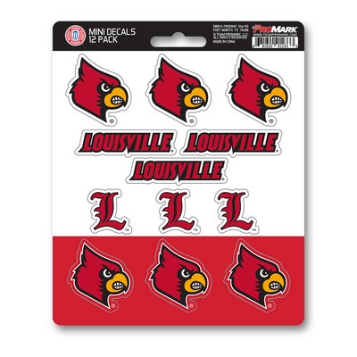 Fan Mats  LLC Louisville Cardinals Mini Decal 12-pk Red & Black