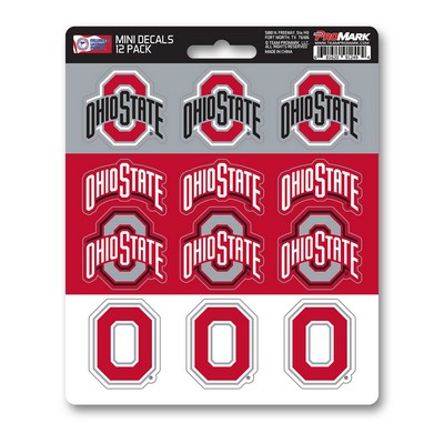 Fan Mats  LLC Ohio State Buckeyes Mini Decal 12-pk Red, Black