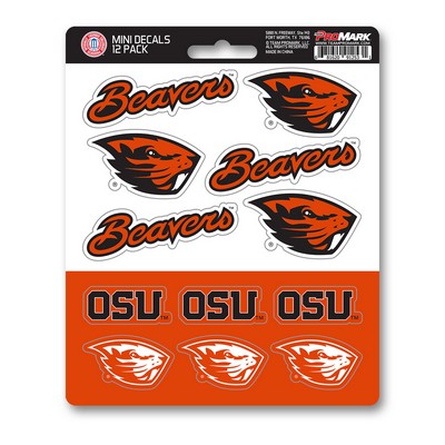 Fan Mats  LLC Oregon State Beavers Mini Decal 12-pk Orange & Black