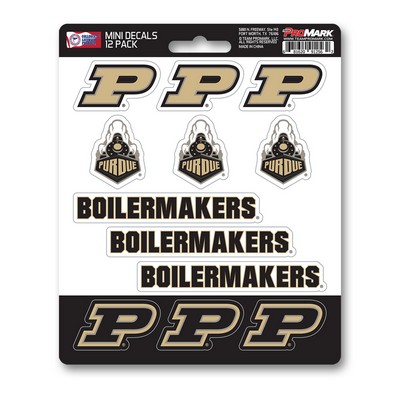 Fan Mats  LLC Purdue Boilermakers Mini Decal 12-pk Gold & Black