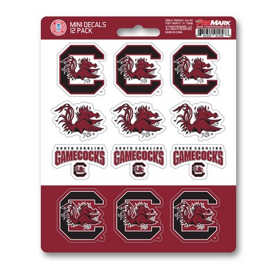 Fan Mats  LLC South Carolina Gamecocks Mini Decal 12-pk Red & Black