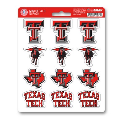 Fan Mats  LLC Texas Tech Red Raiders Mini Decal 12-pk Red & Black