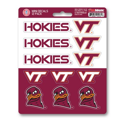 Fan Mats  LLC Virginia Tech Hokies Mini Decal 12-pk Red