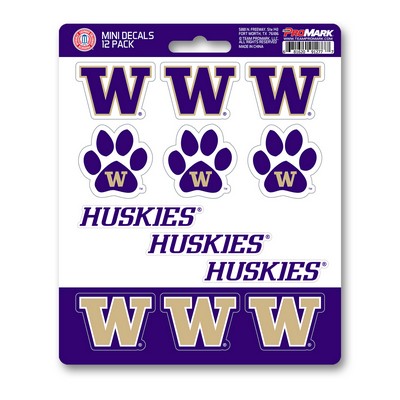 Fan Mats  LLC Washington Huskies Mini Decal 12-pk Purple