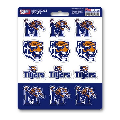 Fan Mats  LLC Memphis Tigers Mini Decal 12-pk Blue & Orange