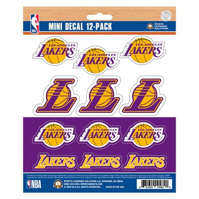 Fan Mats  LLC Los Angeles Lakers Mini Decal 12-pk White