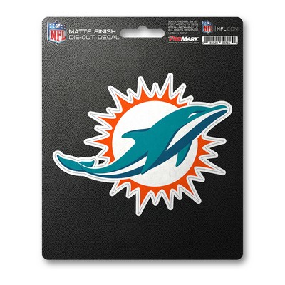 Fan Mats  LLC Miami Dolphins Matte Decal Aqua