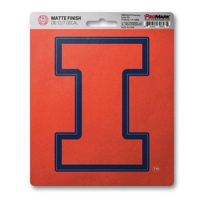 Fan Mats  LLC Illinois Illini Matte Decal Blue & Orange