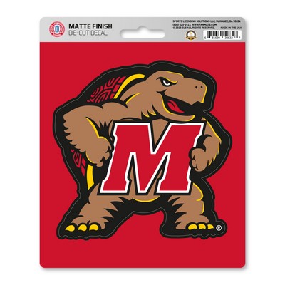 Fan Mats  LLC Maryland Terrapins Matte Decal Tan & Red