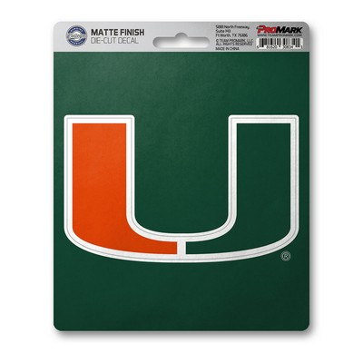 Fan Mats  LLC Miami Hurricanes Matte Decal Green & Orange