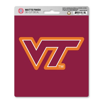 Fan Mats  LLC Virginia Tech Hokies Matte Decal Maroon & Orange