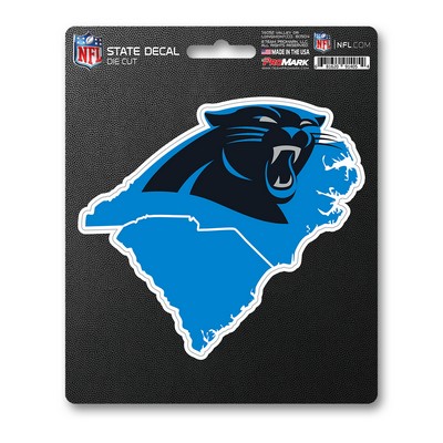 Fan Mats  LLC Carolina Panthers State Shape Decal Black & Blue