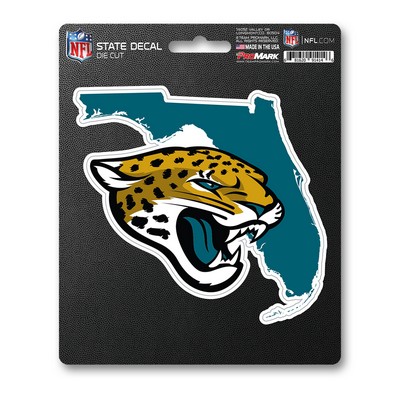 Fan Mats  LLC Jacksonville Jaguars State Shape Decal Teal