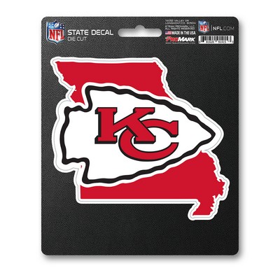 Fan Mats  LLC Kansas City Chiefs State Shape Decal Red