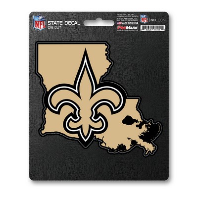 Fan Mats  LLC New Orleans Saints State Shape Decal Gold & Black