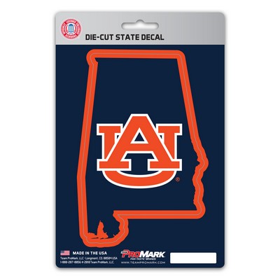 Fan Mats  LLC Auburn Tigers State Shape Decal Blue & Orange