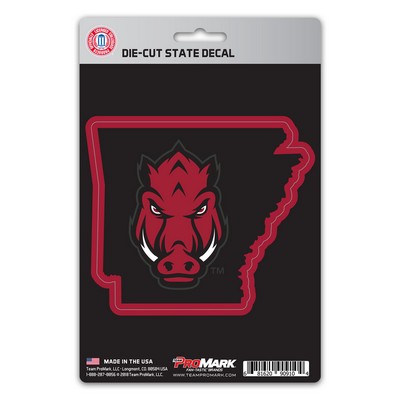 Fan Mats  LLC Arkansas Razorbacks State Shape Decal Cardinal