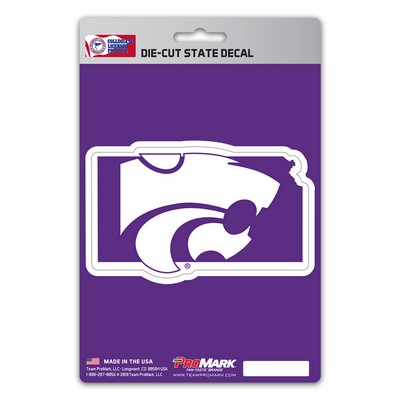 Fan Mats  LLC Kansas State Wildcats State Shape Decal Purple