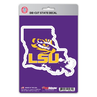 Fan Mats  LLC LSU Tigers State Shape Decal Purple & Yellow