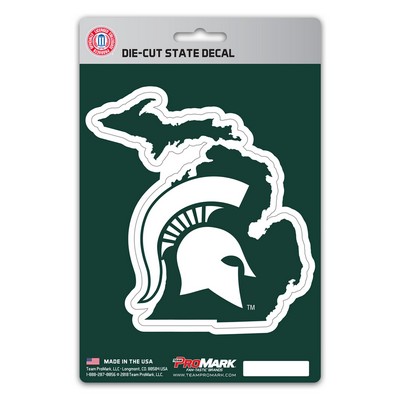 Fan Mats  LLC Michigan State Spartans State Shape Decal Green