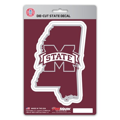 Fan Mats  LLC Mississippi State Bulldogs State Shape Decal Maroon