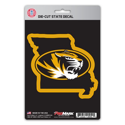 Fan Mats  LLC Missouri Tigers State Shape Decal Black & Yellow