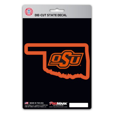 Fan Mats  LLC Oklahoma State Cowboys State Shape Decal Orange & Black