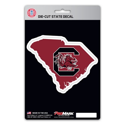 Fan Mats  LLC South Carolina Gamecocks State Shape Decal Maroon & Black