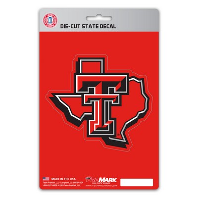 Fan Mats  LLC Texas Tech Red Raiders State Shape Decal Red & Black