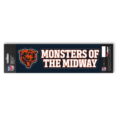 Fan Mats  LLC Chicago Bears Team Slogan Decal Blue & Orange