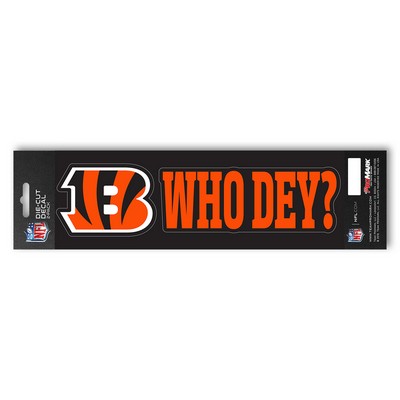 Fan Mats  LLC Cincinnati Bengals Team Slogan Decal Orange & Black