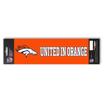 Fan Mats  LLC Denver Broncos Team Slogan Decal Blue & Orange