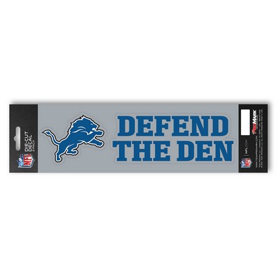 Fan Mats  LLC Detroit Lions Team Slogan Decal Blue & Gray