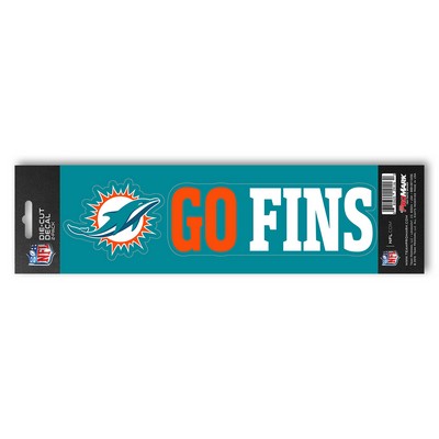 Fan Mats  LLC Miami Dolphins Team Slogan Decal Aqua