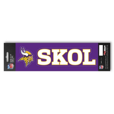 Fan Mats  LLC Minnesota Vikings Team Slogan Decal Purple, Yellow