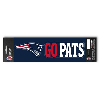 Fan Mats  LLC New England Patriots Team Slogan Decal Navy