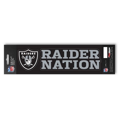 Fan Mats  LLC Las Vegas Raiders Team Slogan Decal Gray & Black